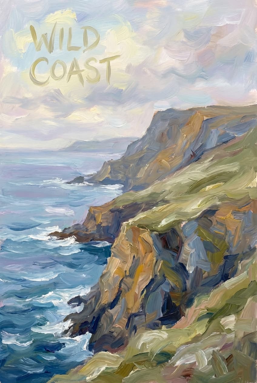 Impressionism Coastal Blue Art - for wall decoration | poster.sh