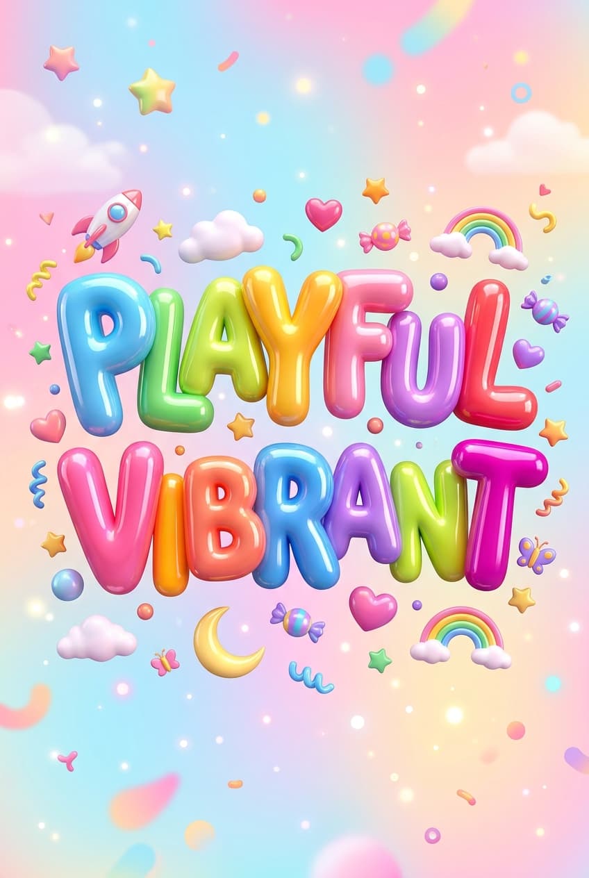 3d Bubble Text Vibrant Poster - for wall decoration | poster.sh