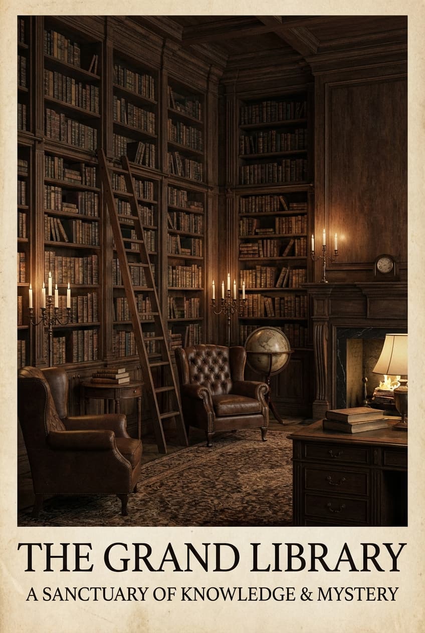 Dark Academia Majestic Interior View - for wall decoration | poster.sh