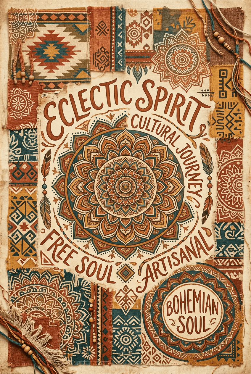 Free Spirited Eclectic Patterns Warm - for wall decoration | poster.sh