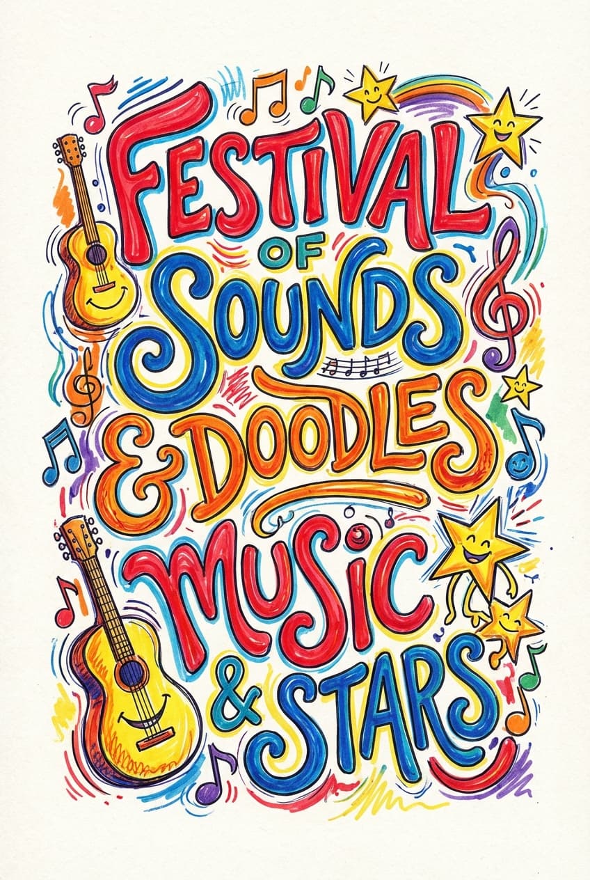 Colorful marker pen Festival - for music promotion | poster.sh