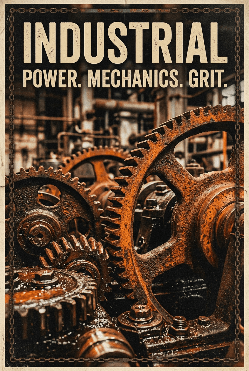 Printable Industrial Macro Orange Art - for online marketing | poster.sh