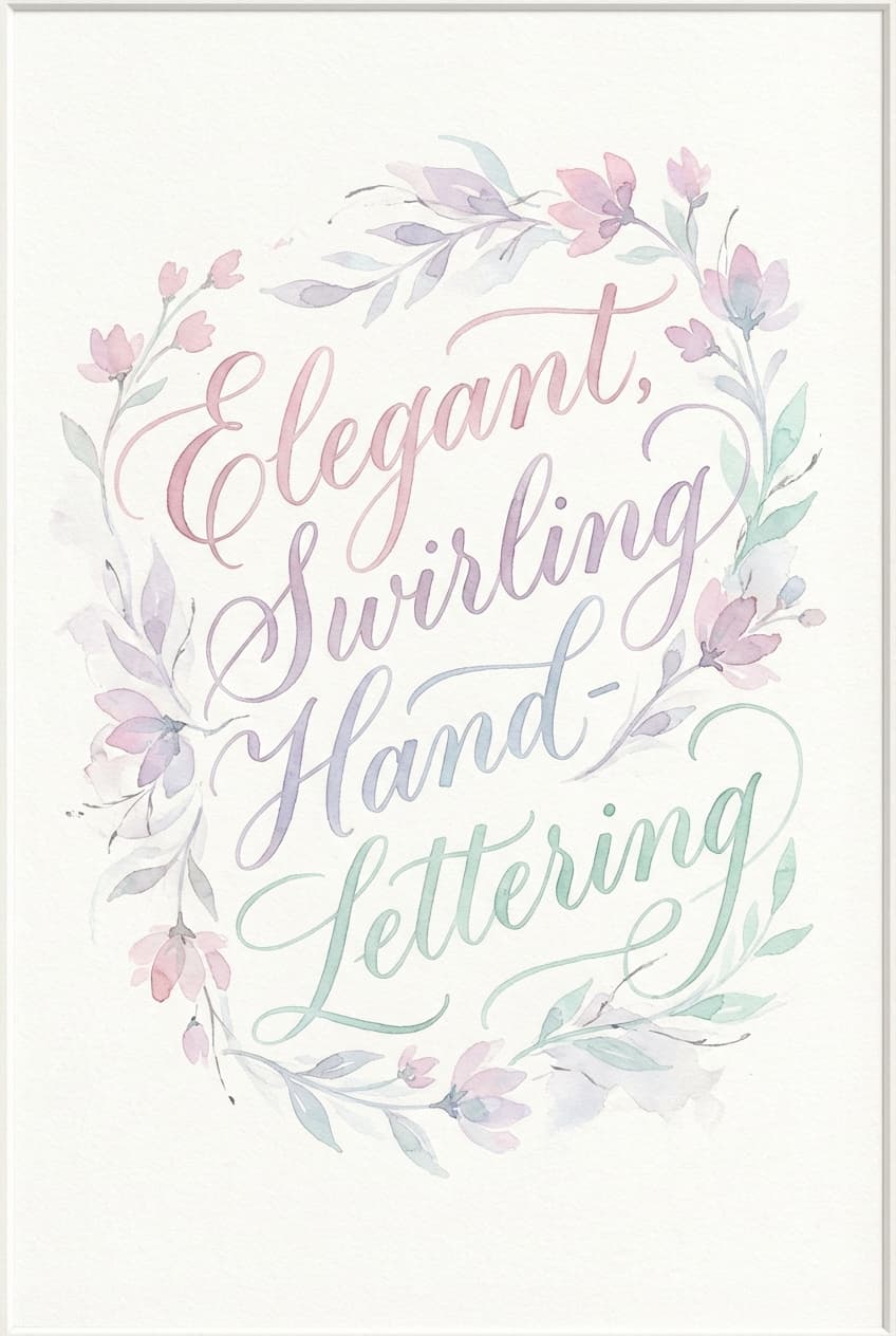 Hand Lettering Swirling Pastel - for wall decoration | poster.sh