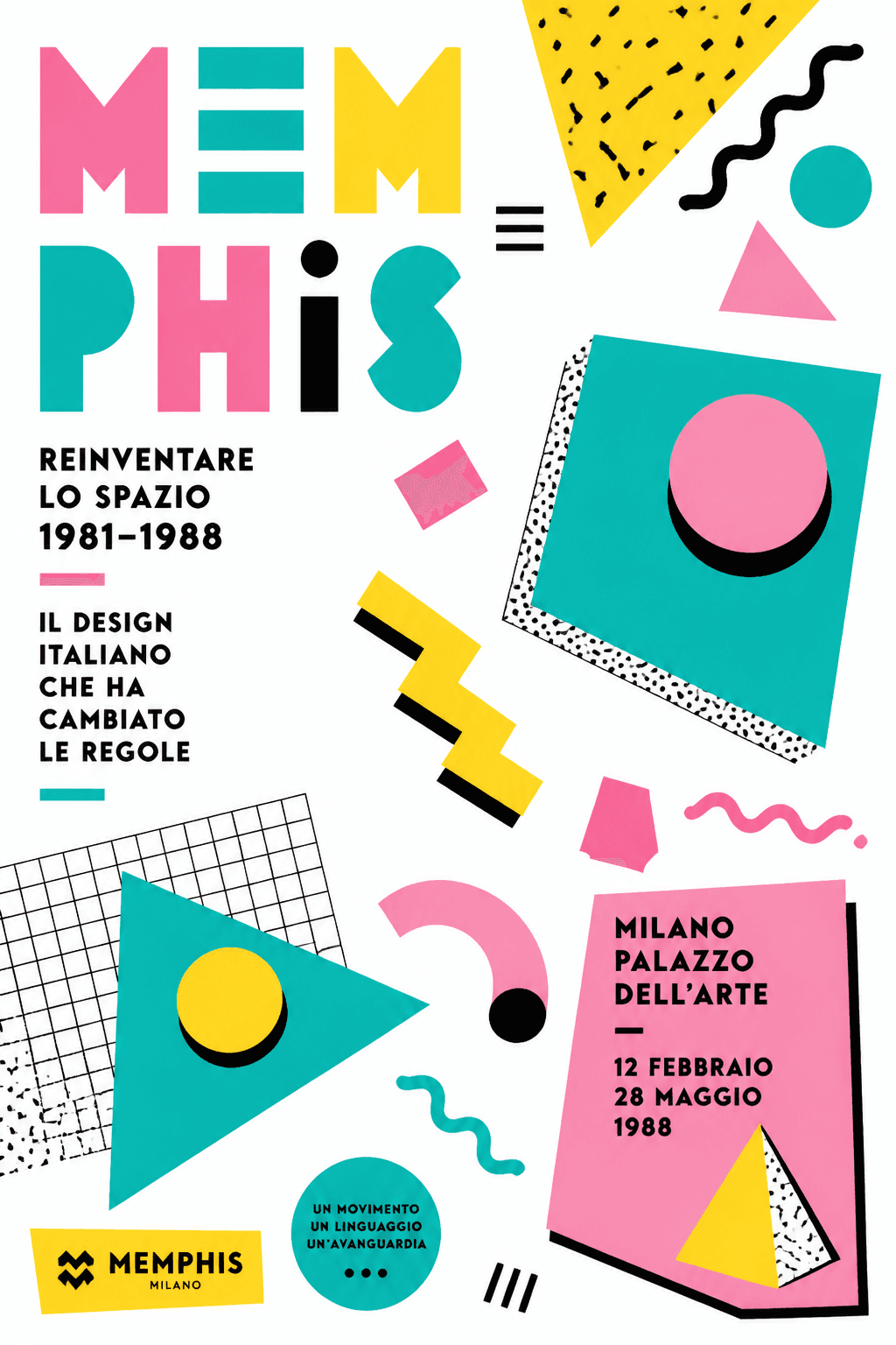 Printable Memphis Italian Pastel Art - for online marketing | poster.sh