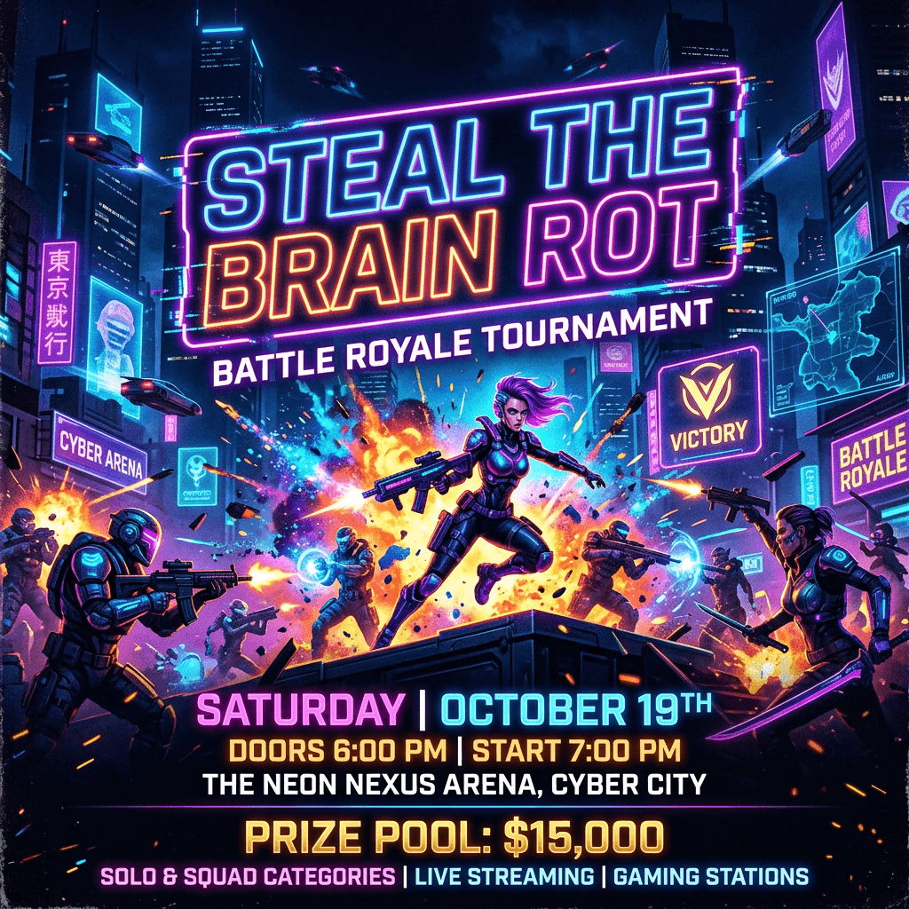 Neon Glow Event Vibrant Poster - for wall decoration | poster.sh