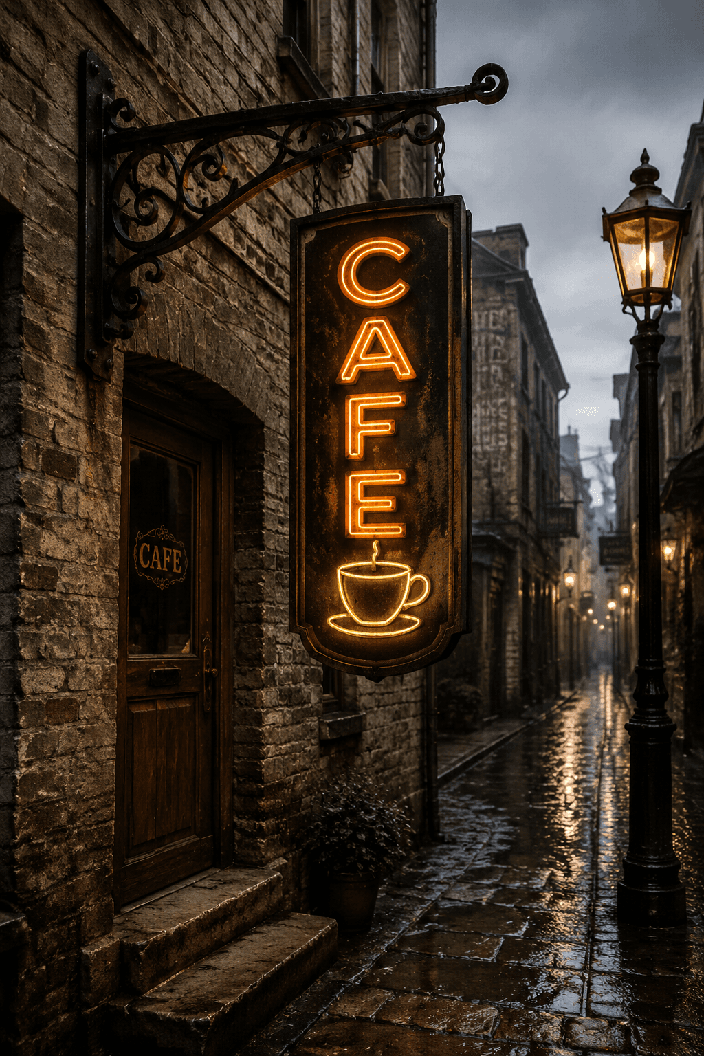Neon Sign Restaurant - for coffee shop decor | poster.sh