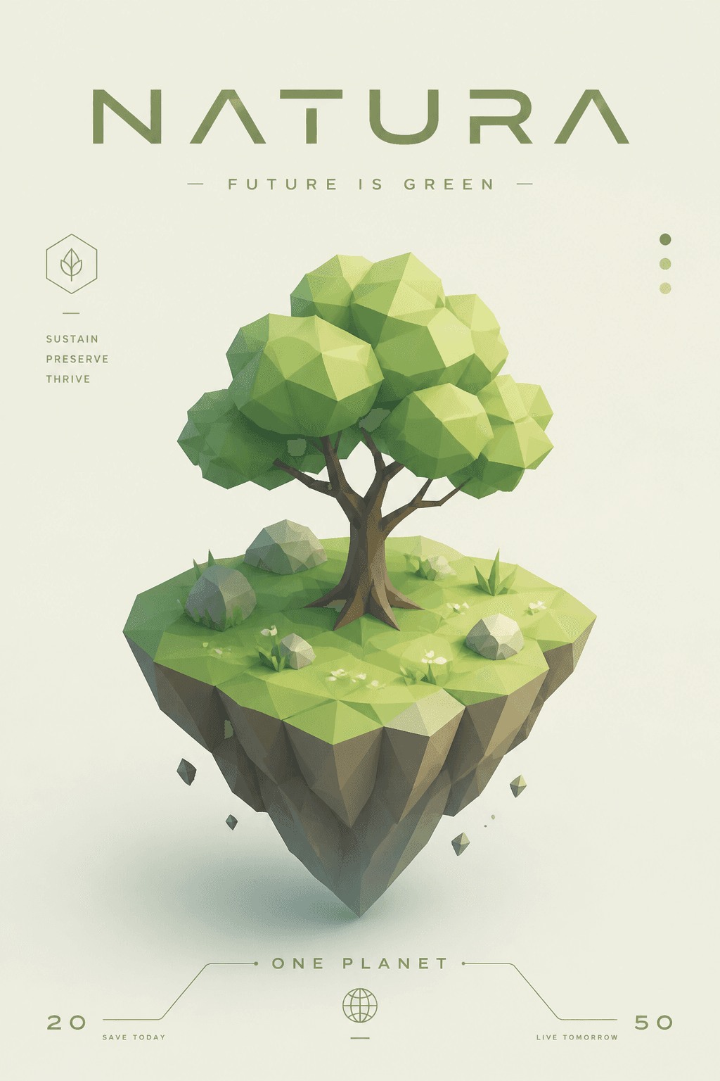 Low Poly Floating Pastel Art - for online marketing | poster.sh