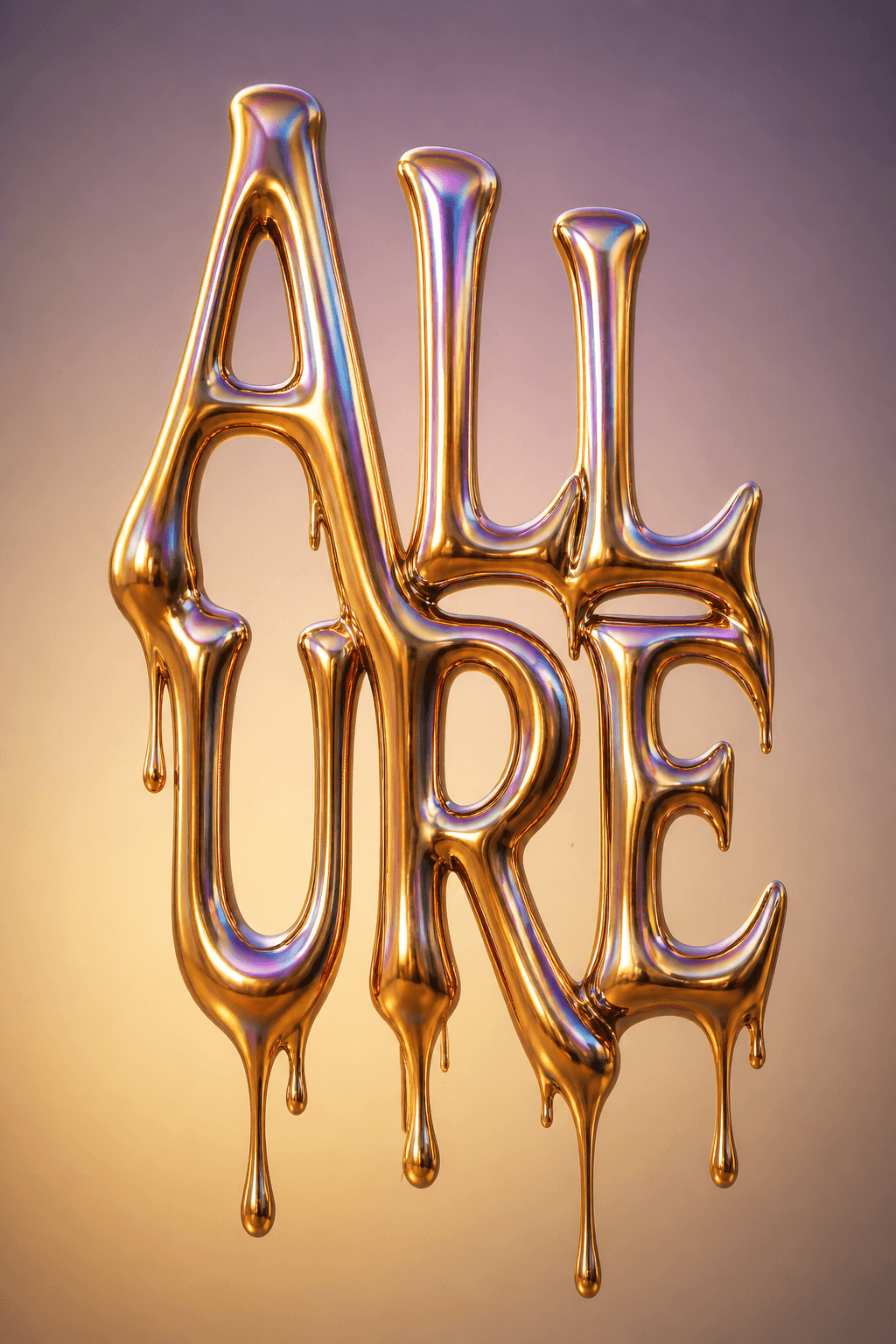 Liquid Chrome Headline Gold Art - for fashion branding | poster.sh