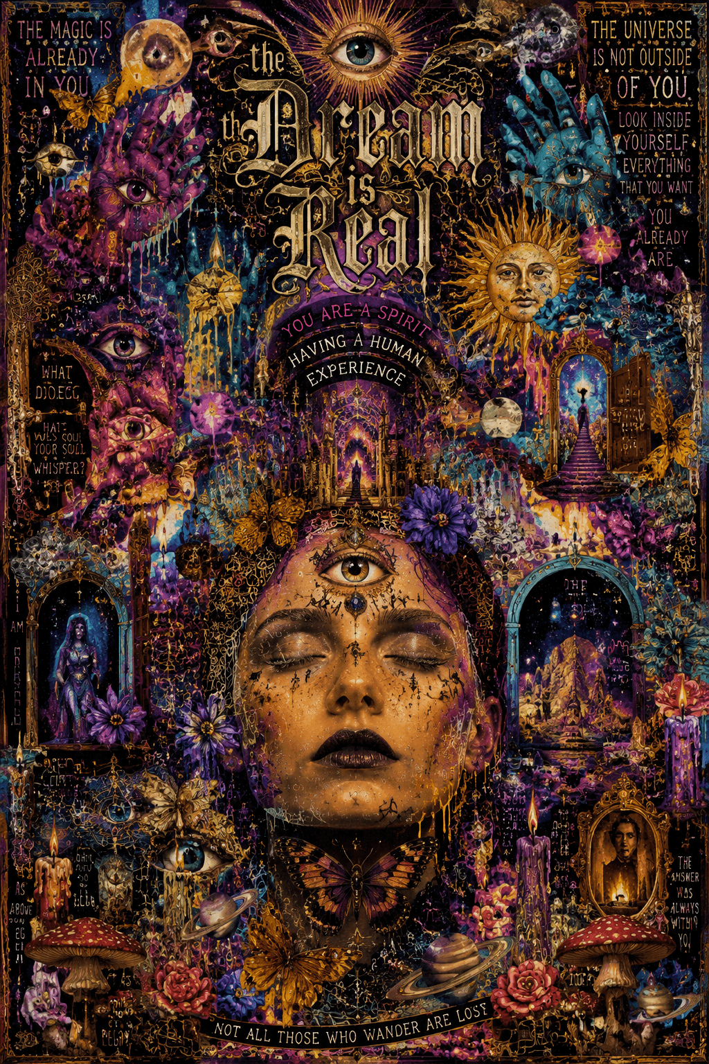 オンライン告知向けの縦長シュルレアリスムアートビジュアル | poster.sh