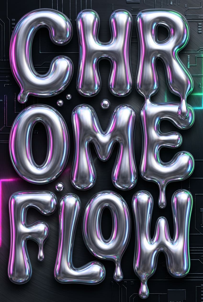 Liquid Chrome Digital Art - for online marketing | poster.sh