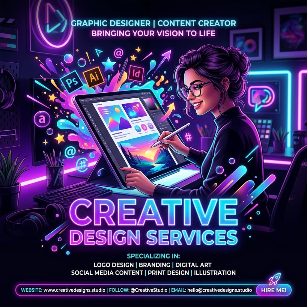 Modern Neon Gradient Eye Catching - for online marketing | poster.sh