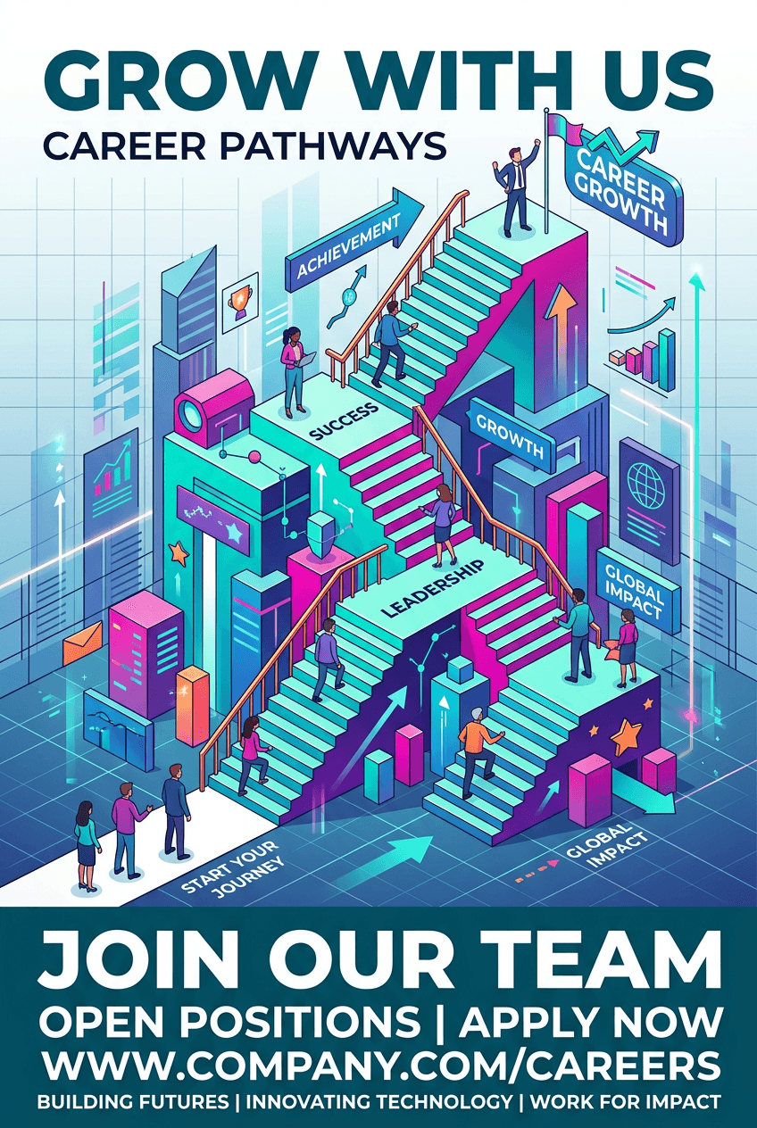 3d Isometric Recruitment - for wall decoration | poster.sh