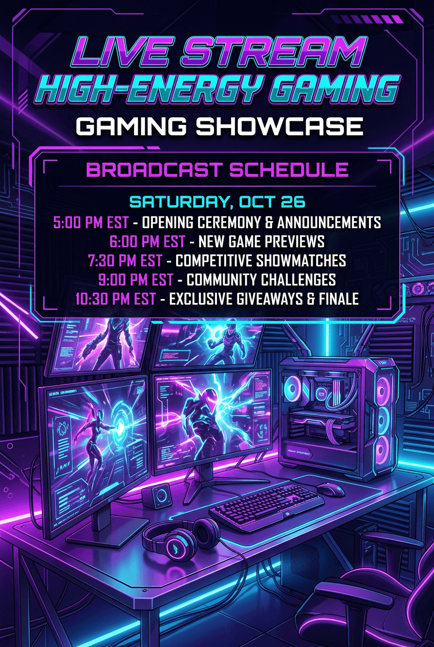 Neon Glow Gaming - for online marketing | poster.sh