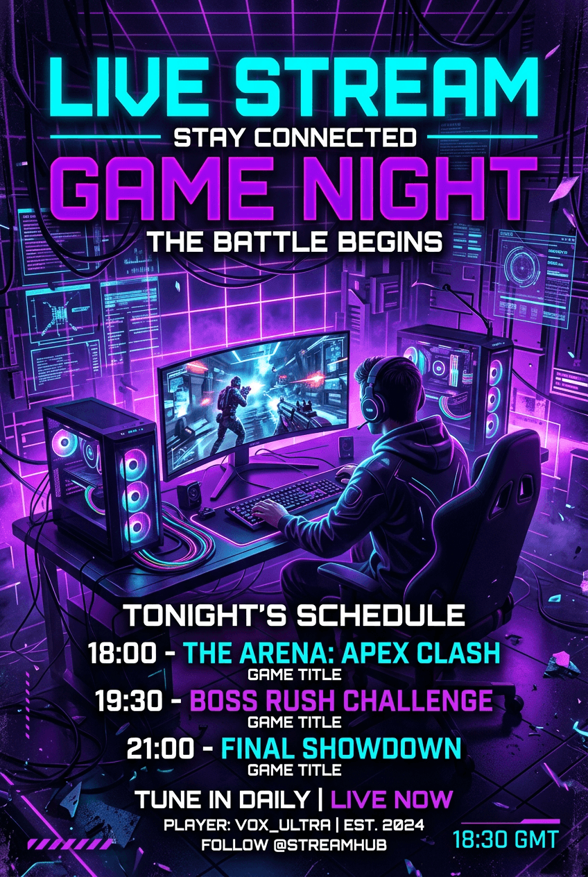 Neon Glow Gaming - for online marketing | poster.sh