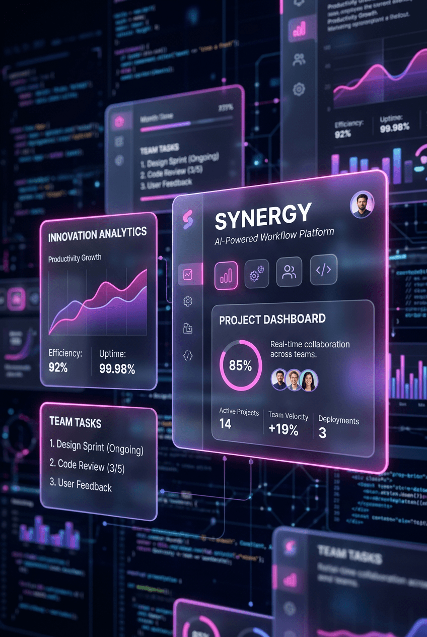 Glassmorphism Startup - for online marketing | poster.sh