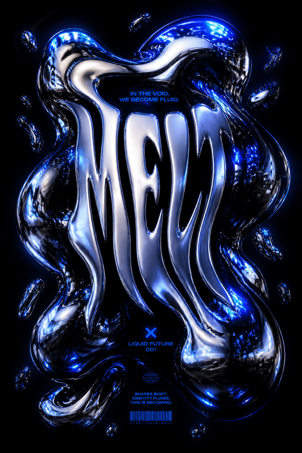 Liquid Chrome Digital Art - for online marketing | poster.sh