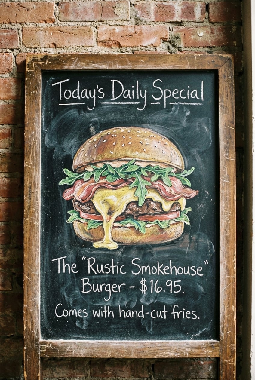 Chalkboard Restaurant - for dining ambiance | poster.sh