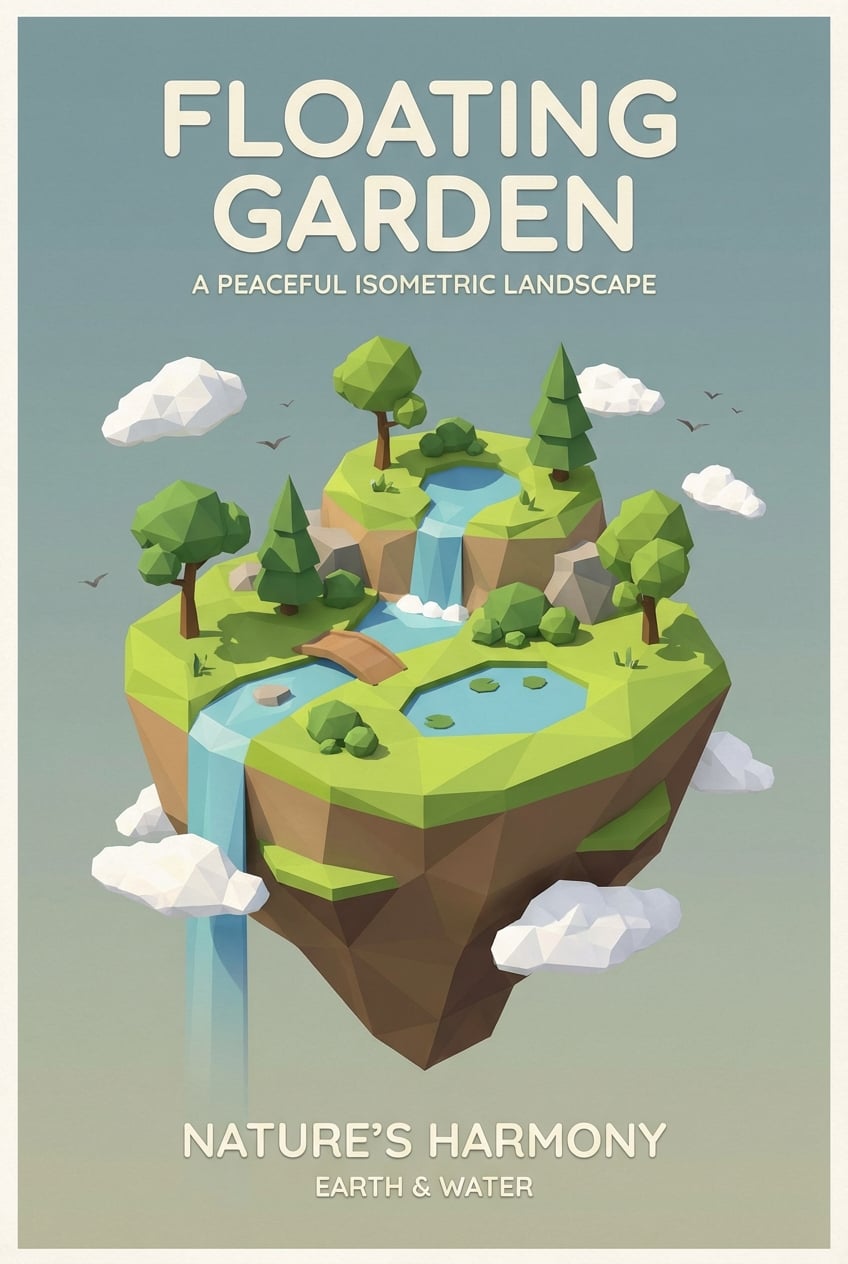 3d Isometric Illustration - for wall decoration | poster.sh