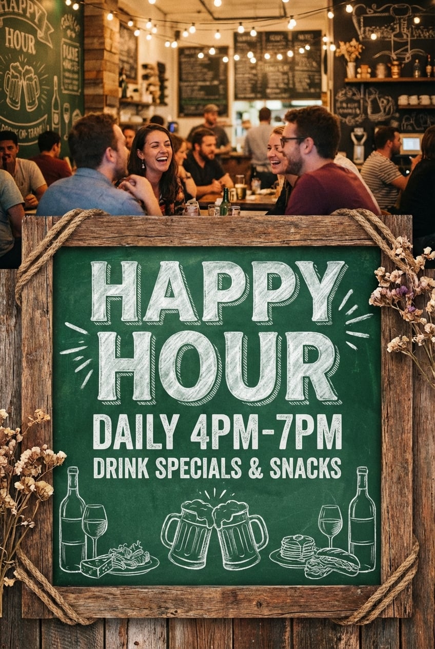 Chalkboard Service Promotion - for coffee shop decor | poster.sh