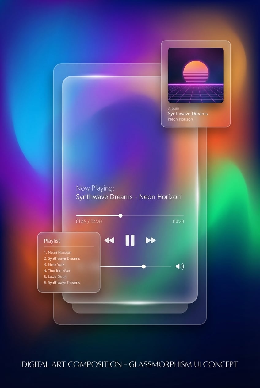 Glassmorphism Digital Art - for online marketing | poster.sh