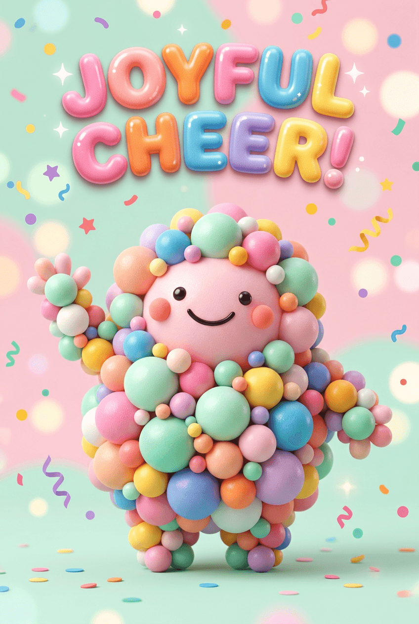 3d Bubble Text Illustration - for wall decoration | poster.sh