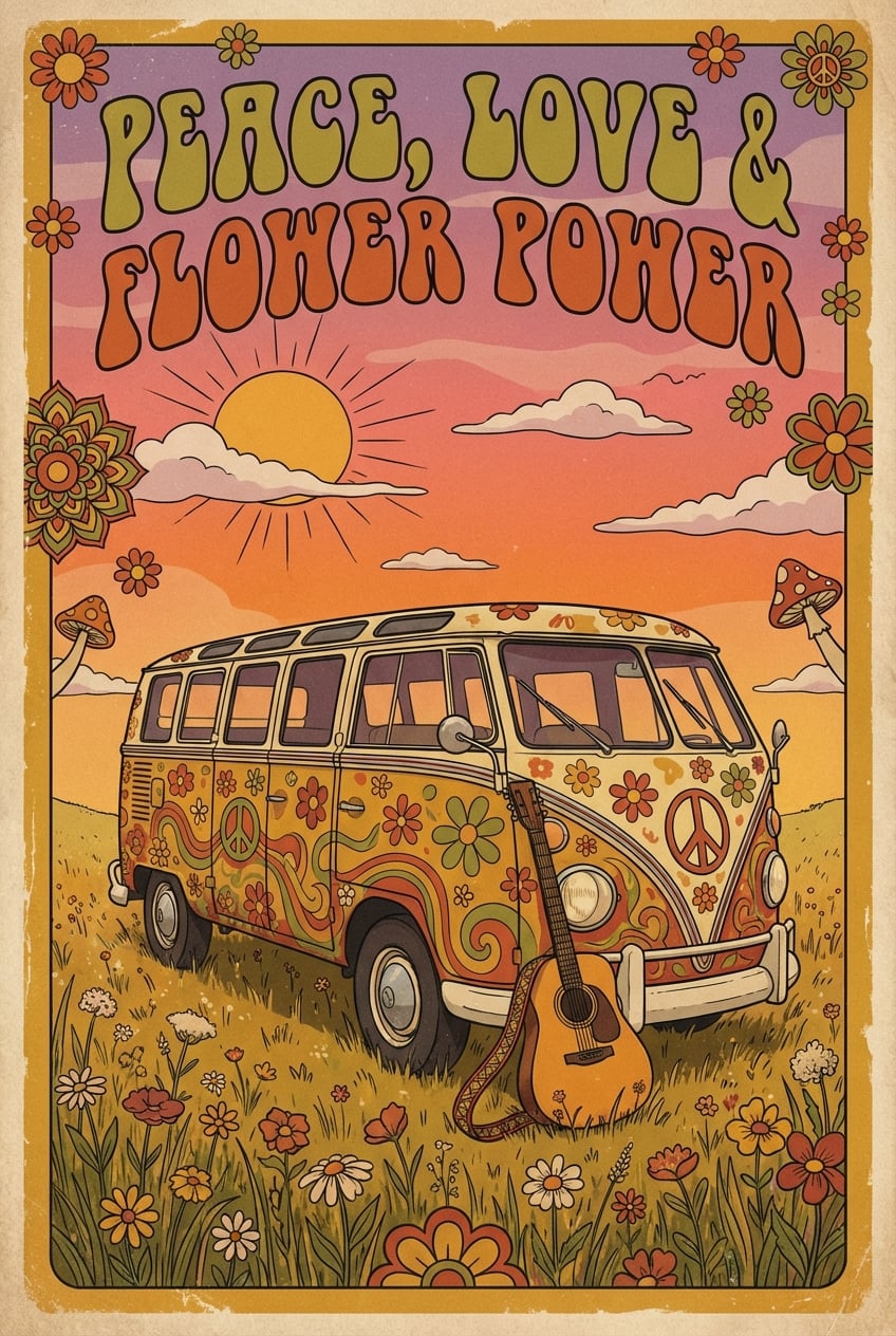 Hippie Party - for wall decoration | poster.sh