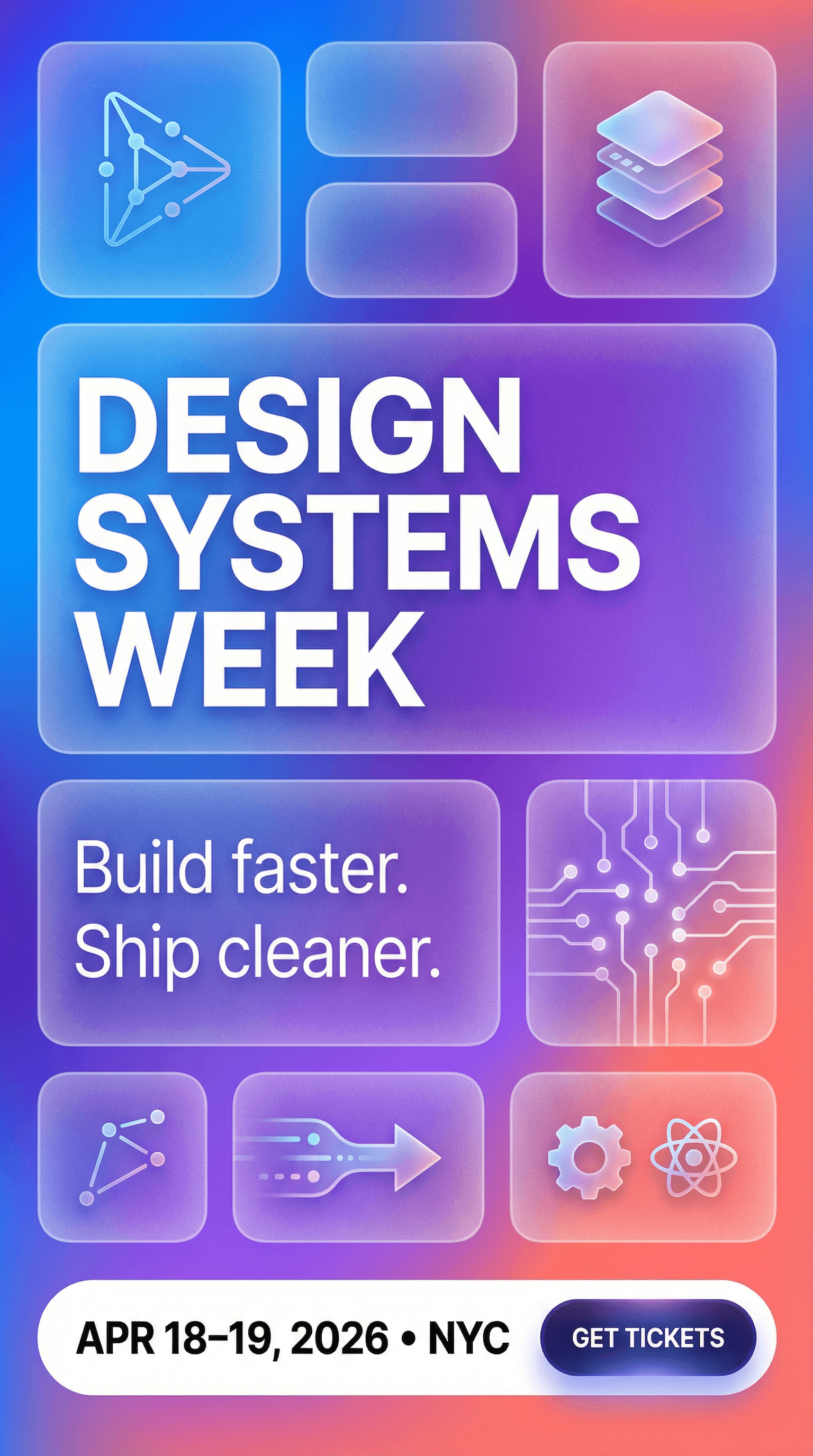 Glassmorphism Conference - for technology branding | poster.sh