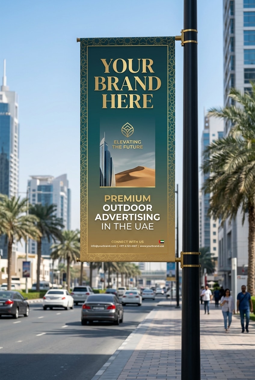 粗体排版金色户外广告设计