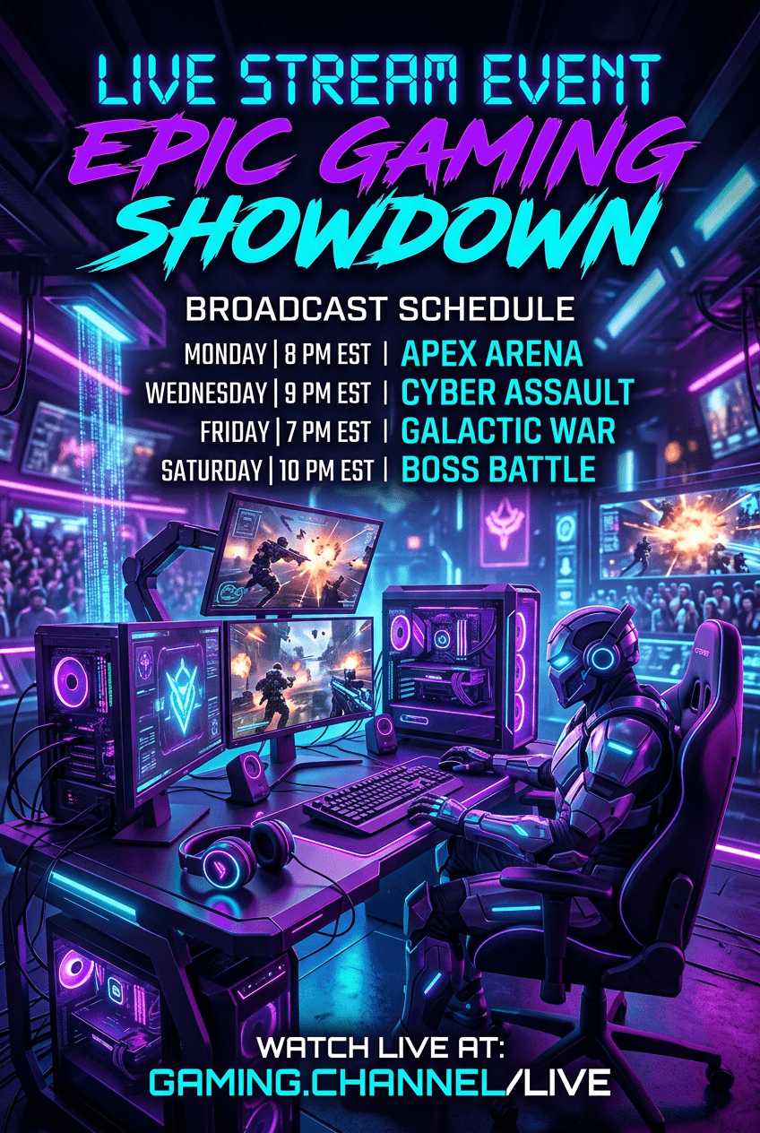 Neon Glow Gaming - for online marketing | poster.sh