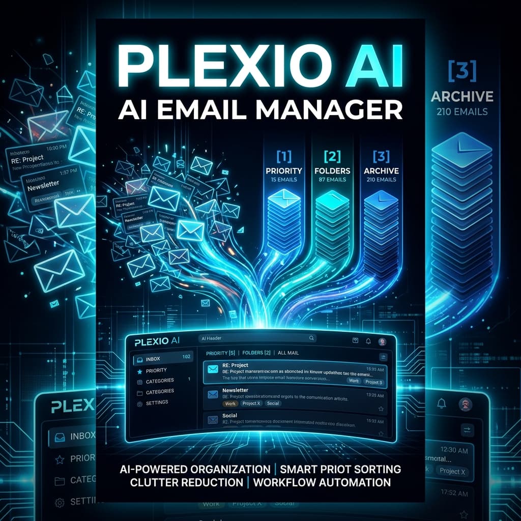 Printable Neon Glow Sleek Blue Poster - for technology branding | poster.sh