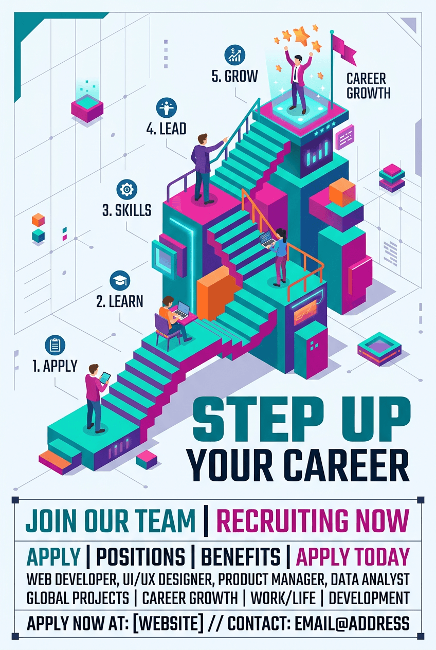 3d Isometric Recruitment - for wall decoration | poster.sh