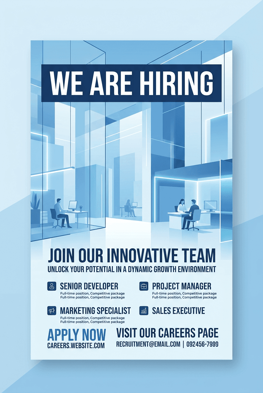 Minimalist Recruitment - for modern spaces | poster.sh