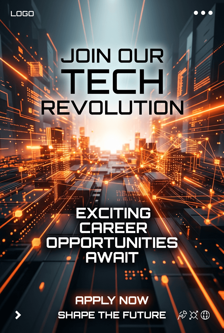 Neon Glow Recruitment - for online marketing | poster.sh