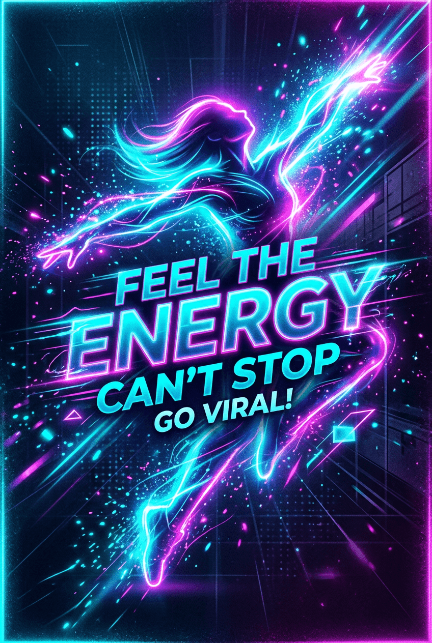 Neon Glow Tiktok Cover - for wall decoration | poster.sh