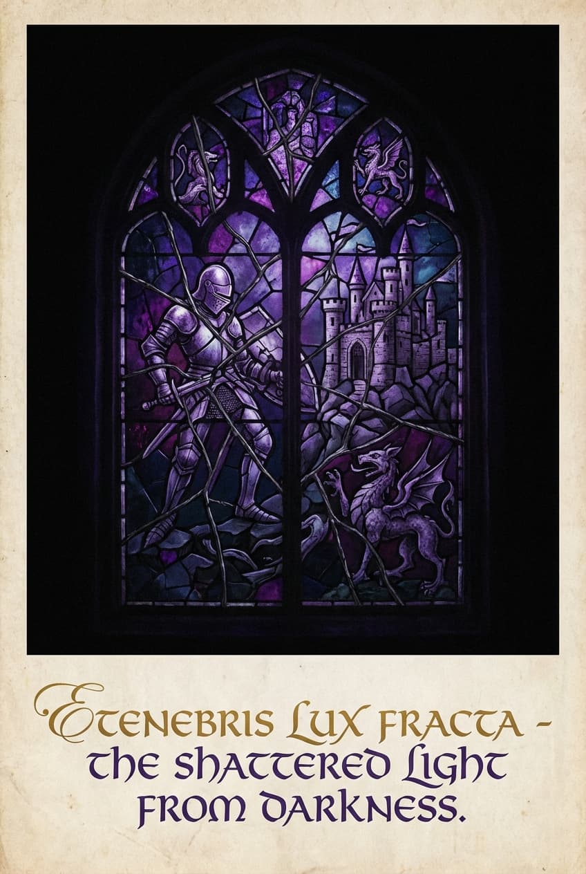 Stained Glass Medieval Dark Design - for wall decoration | poster.sh