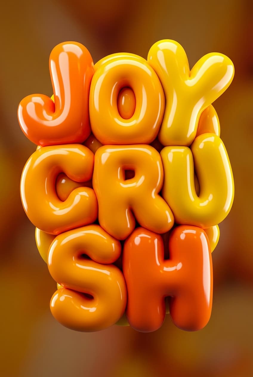 3d Bubble Text Typography - for wall decoration | poster.sh