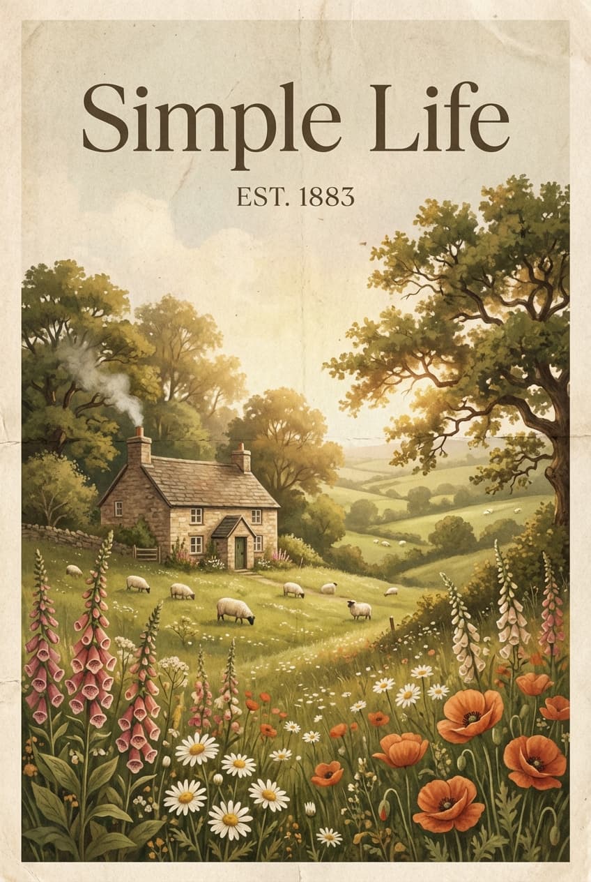 Cottagecore Scenic Pastoral Landscape - for wall decoration | poster.sh