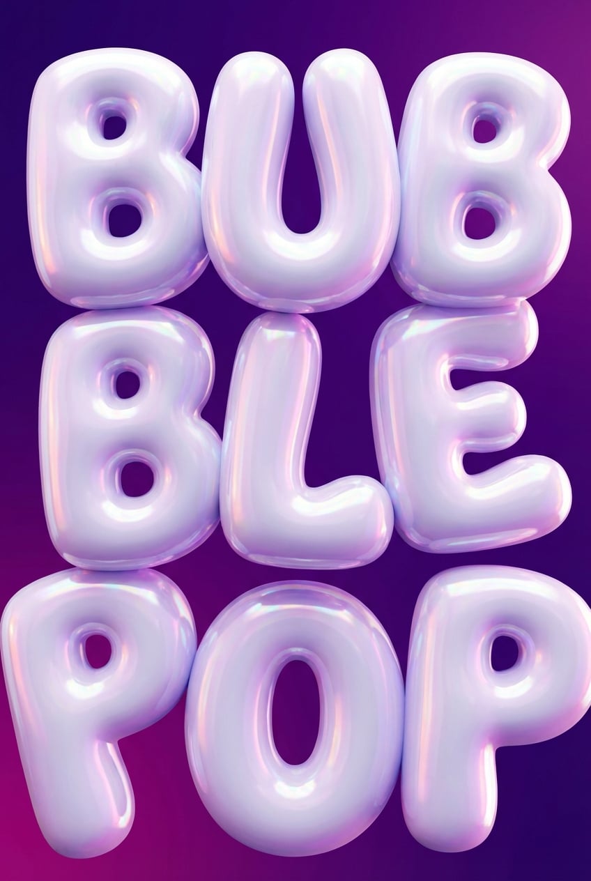 3d Bubble Text Typography - for wall decoration | poster.sh
