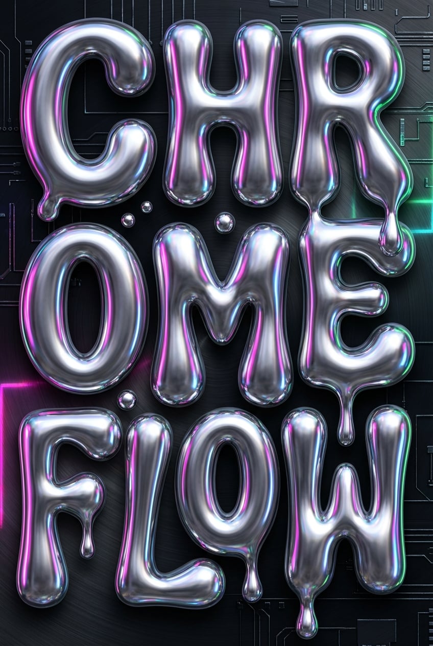 Liquid Chrome Digital Art - for online marketing | poster.sh