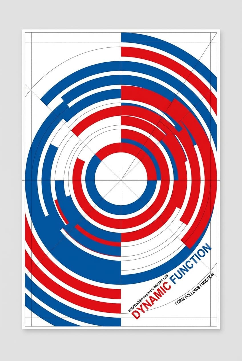 Bauhaus Concentric Geometric Semi - for wall decoration | poster.sh