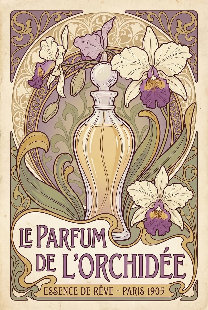 Art Nouveau Vintage Luxury Perfume